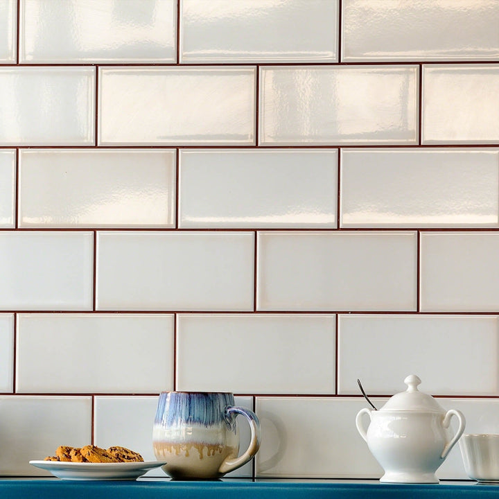 Vector Hueso White 4x8 Polished Ceramic Subway Tile