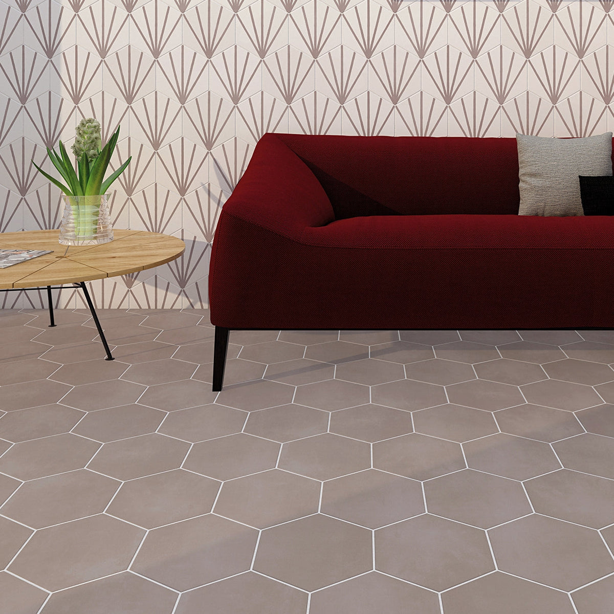 HexArt Gris Gray 8" Hexagon Matte Porcelain Tile - Lux Tile