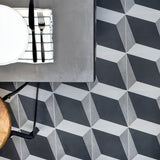 Cascais Block Gray 9x9 Matte Porcelain Tile by Lux Tile