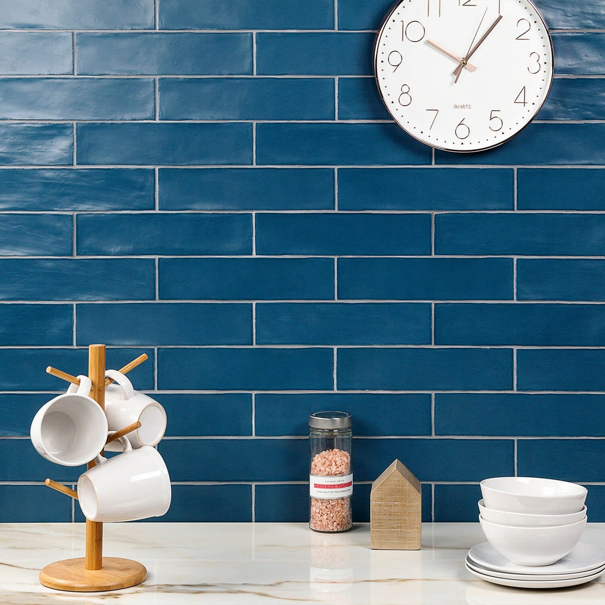 Marine Blue Ceramic Subway Tile - 3x12 Matte Finish