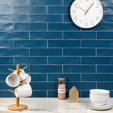 Marine Blue Ceramic Subway Tile - 3x12 Matte Finish
