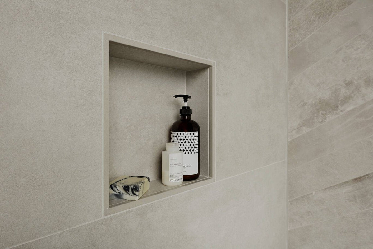 Schluter Systems QUADEC 0.313-in W x 1-in L Traffic Grey Color-Coated Aluminum Tile Edge Trim