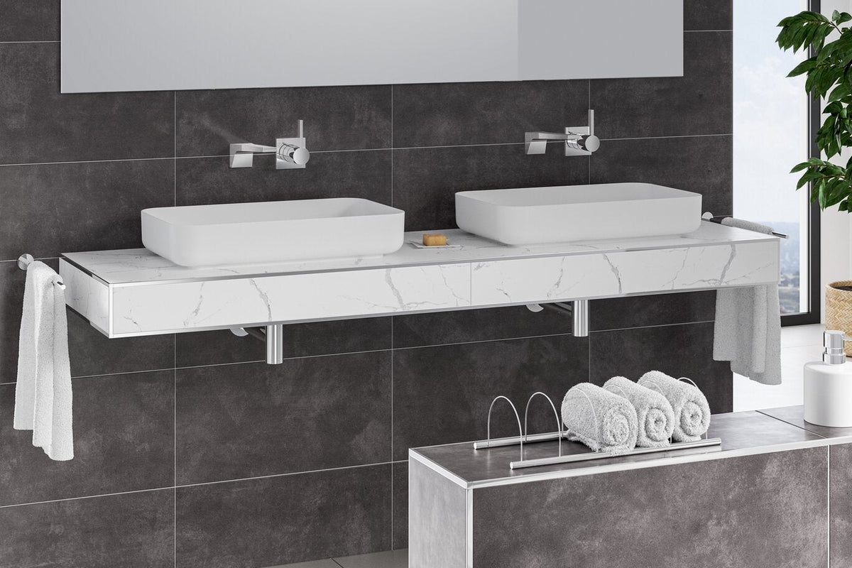 Schluter Systems JOLLY 0.375-in W x 98.5-in L Stone Grey Textured Color-Coated Aluminum Tile Edge Trim