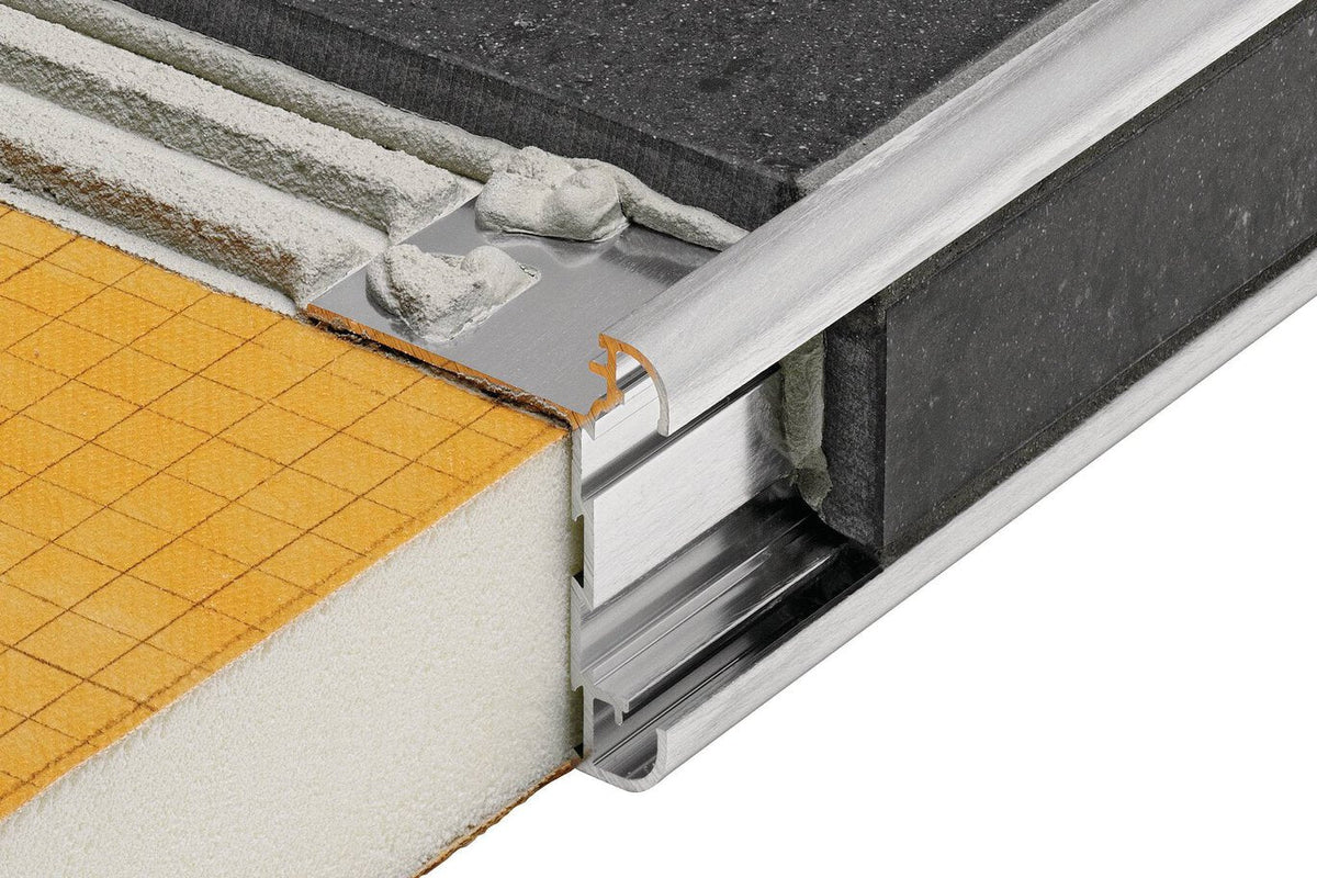 Schluter Systems RONDEC-CT 0.375-in W x 98.5-in L Pewter Anodized Aluminum Tile Edge Trim for Countertops