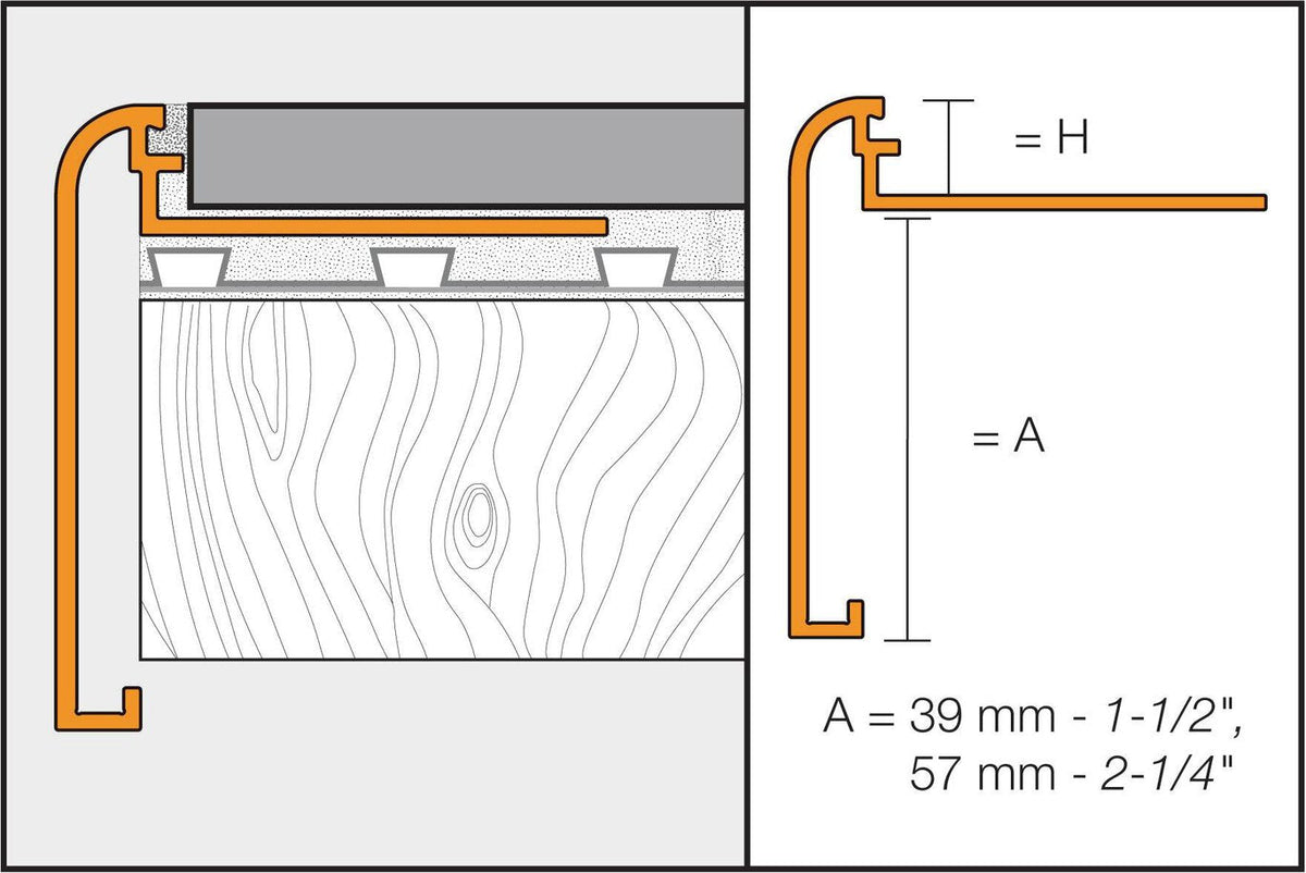 Schluter Systems RONDEC-STEP 0.375-in W x 98.5-in L Satin Nickel Aluminum Step Tile Edge Trim