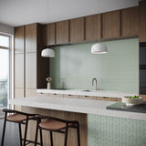 Kai Mint Green 1x2" Herringbone Glossy Porcelain Mosaic Tile