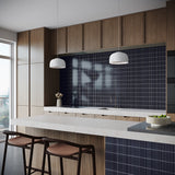 Kai Royal Blue 1x4" Crackled Glossy Porcelain Mosaic Tile - Lux Tile