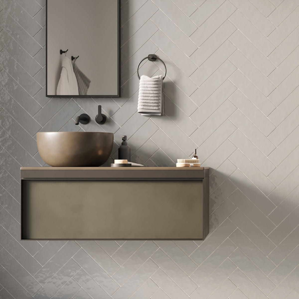Lancaster Dove Gray 3x12 Polished Ceramic Wall Tile