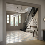 Fortunato Marfil Beige and Amani Gray 12x12 Polished Porcelain Checkerboard Tile