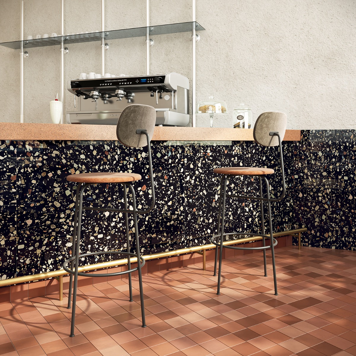 Bejeweled Black Multicolor 24x48 Polished Porcelain Tile - Lux Tile