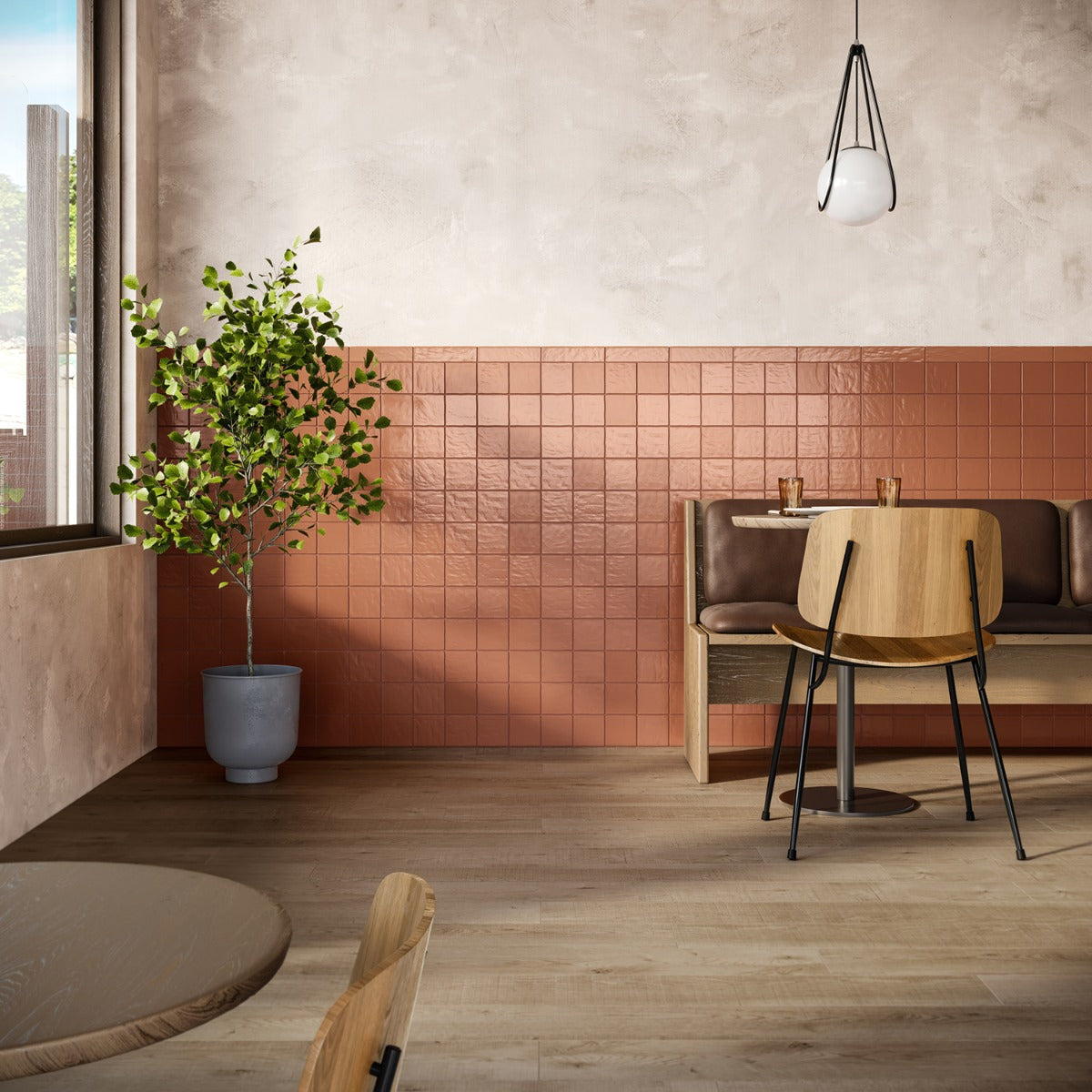 Montauk Terracotta 4x4 Mixed Finish Ceramic Tile - Tilebar