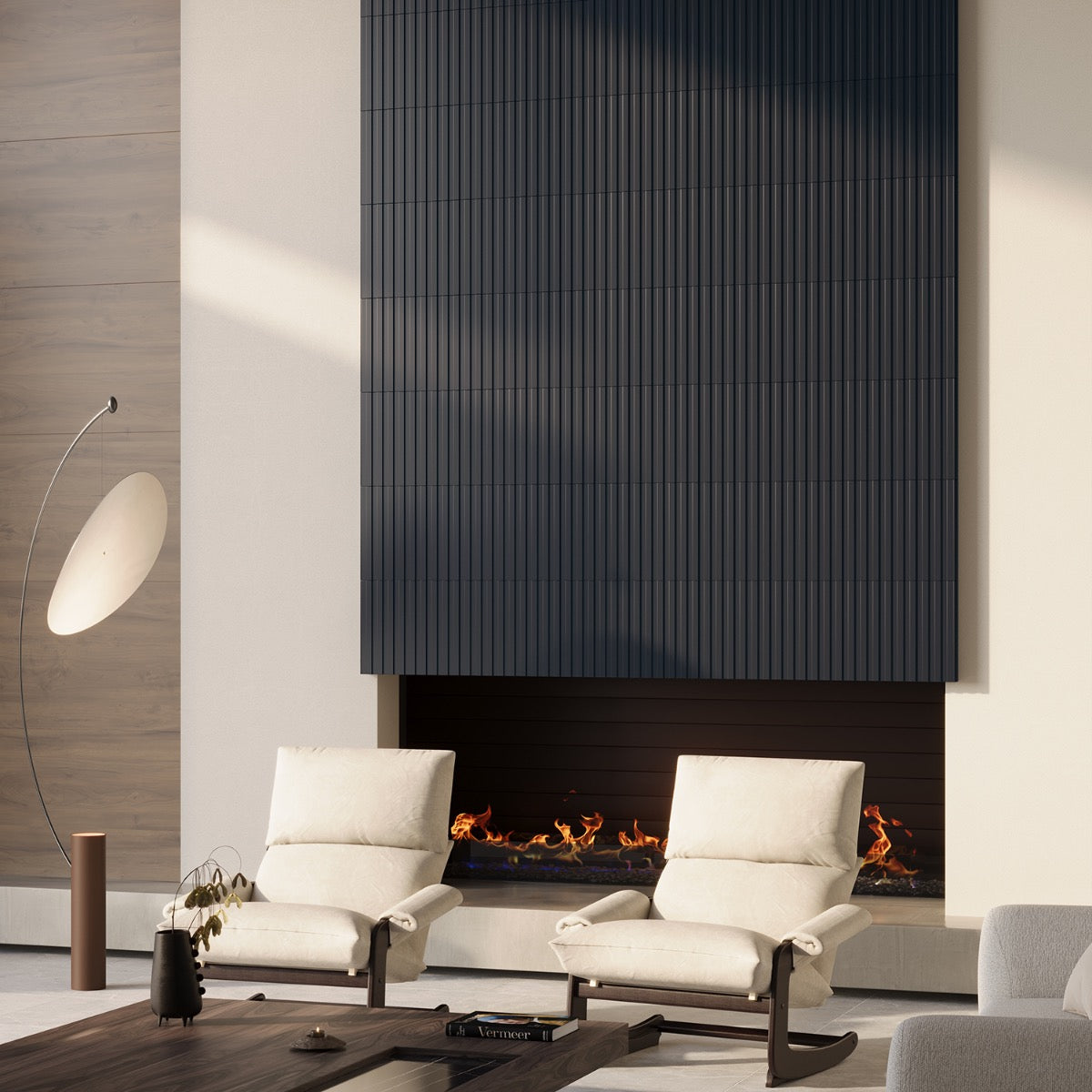 Bariano Black 6x16 Fluted 3D Matte Porcelain Tile