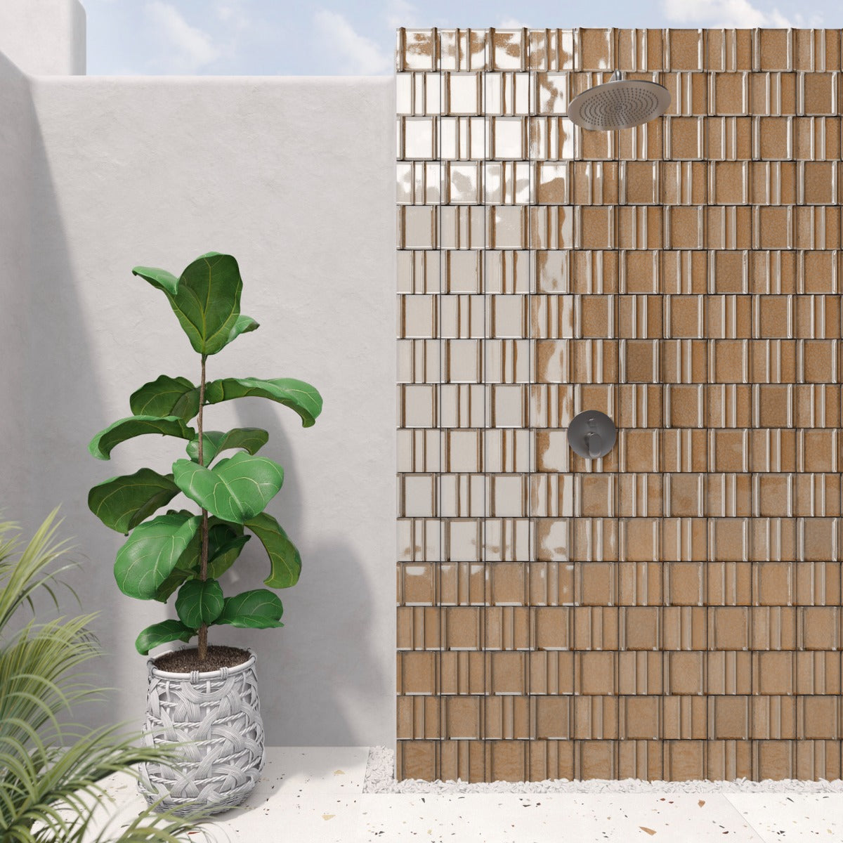 Kinro Golden Brown 6x6 3D Matte Porcelain Tile by Lux Tile