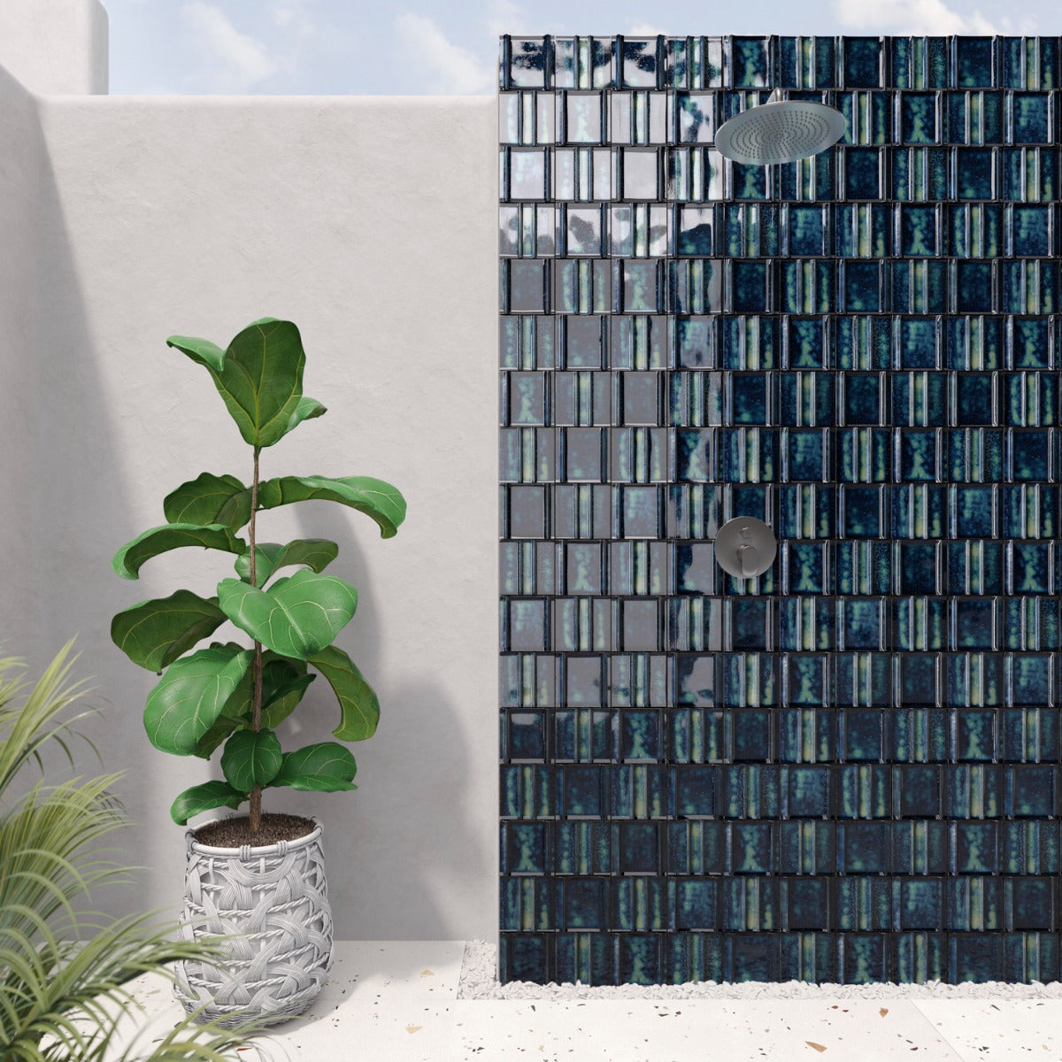 Kinro Ocean Blue 6x6 3D Metallic Matte Porcelain Tile