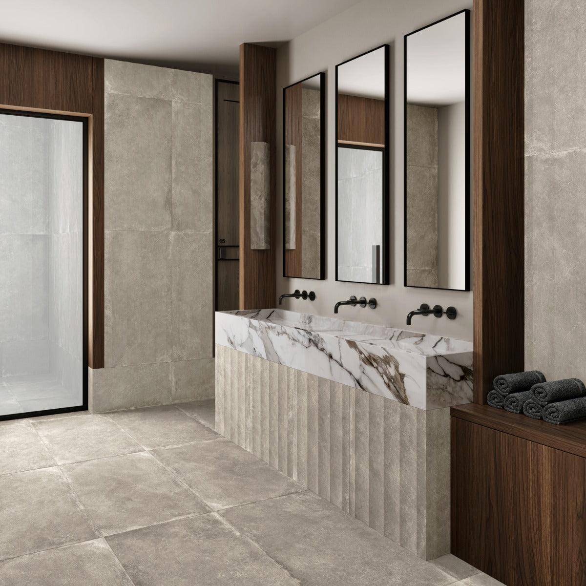Tilebar Lucreto Waves Gray 24x48 Matte Porcelain Tile