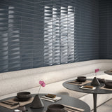 Axelle Storm Gray 3D Glossy Ceramic Subway Tile - 3x12