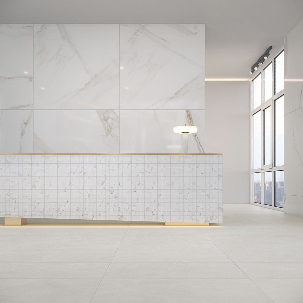 Minera Aurora Gold 48x48 Polished Porcelain Tile - Lux Tile