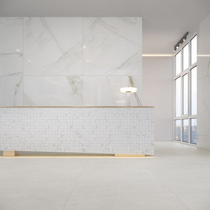 Minera Aurora Gold 48x48 Polished Porcelain Tile - Lux Tile