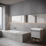 Tilebar Enso Gray 24x48 Ribbed Matte Fluted Porcelain Tile