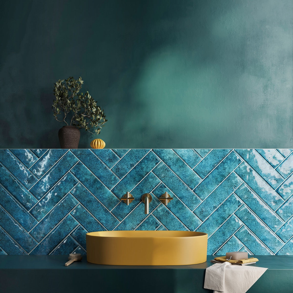 Castle Denim Blue 3x12 Polished Ceramic Subway Tile - Lux Tile