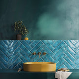Castle Denim Blue 3x12 Polished Ceramic Subway Tile - Lux Tile