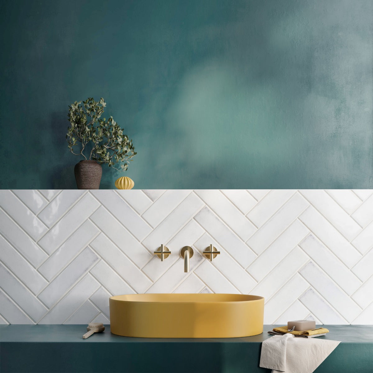 Castle Wind Chill White 3x12 Polished Ceramic Subway Tile for Walls