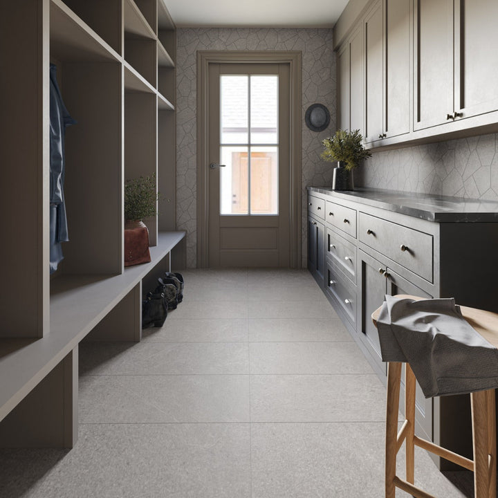 Era Silver Gray 12x24 Matte Porcelain Tile - Limestone Look