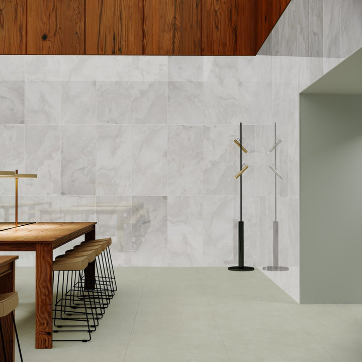 Lux Tile Jewel Onyx White 24x48 Polished Porcelain Tile