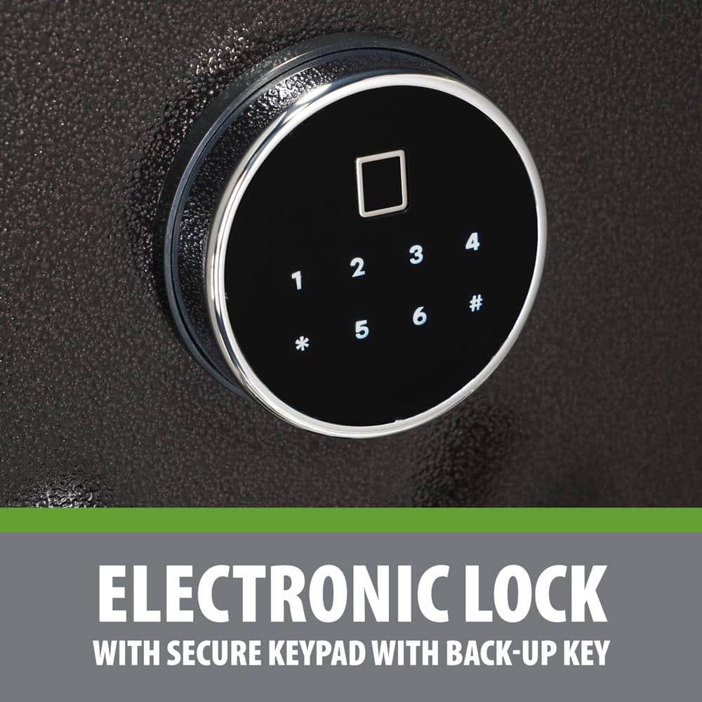 STACK-ON Siege Platinum 101-Gun Fire and Water Resistant Safe, Electronic and Biometric Lock, Black Cherry, Gun Safe