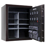 STACK-ON Siege Platinum 101-Gun Fire and Water Resistant Safe, Electronic and Biometric Lock, Black Cherry, Gun Safe