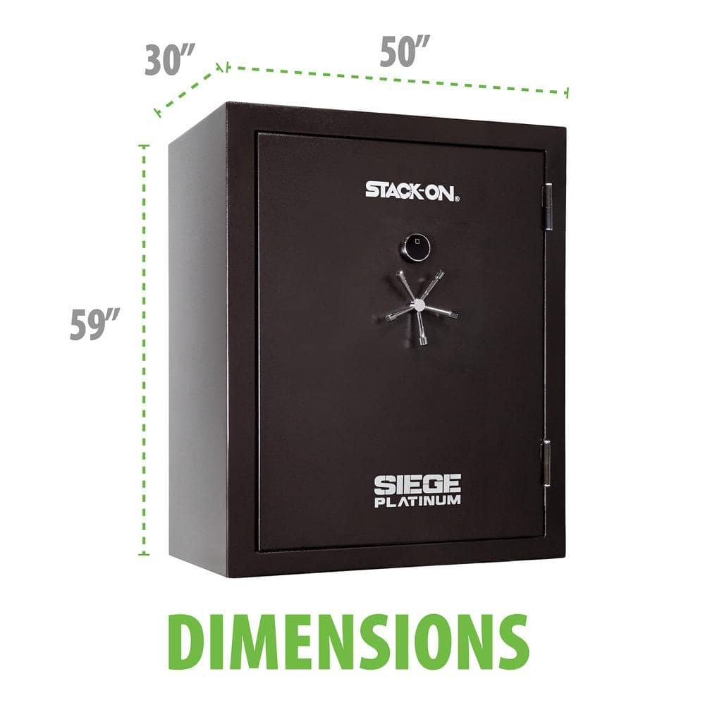 STACK-ON Siege Platinum 101-Gun Fire and Water Resistant Safe, Electronic and Biometric Lock, Black Cherry, Gun Safe
