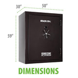STACK-ON Siege Platinum 101-Gun Fire and Water Resistant Safe, Electronic and Biometric Lock, Black Cherry, Gun Safe