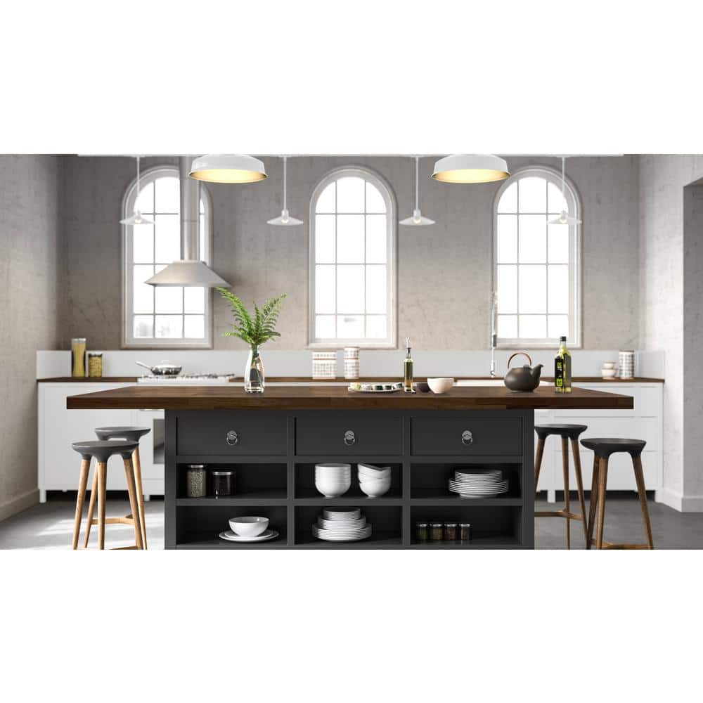 MSI 6 ft. L x 25 in. D x 1.5 in. T Finished Hevea Butcher Block Standard Countertop in Brown With Eased Edge