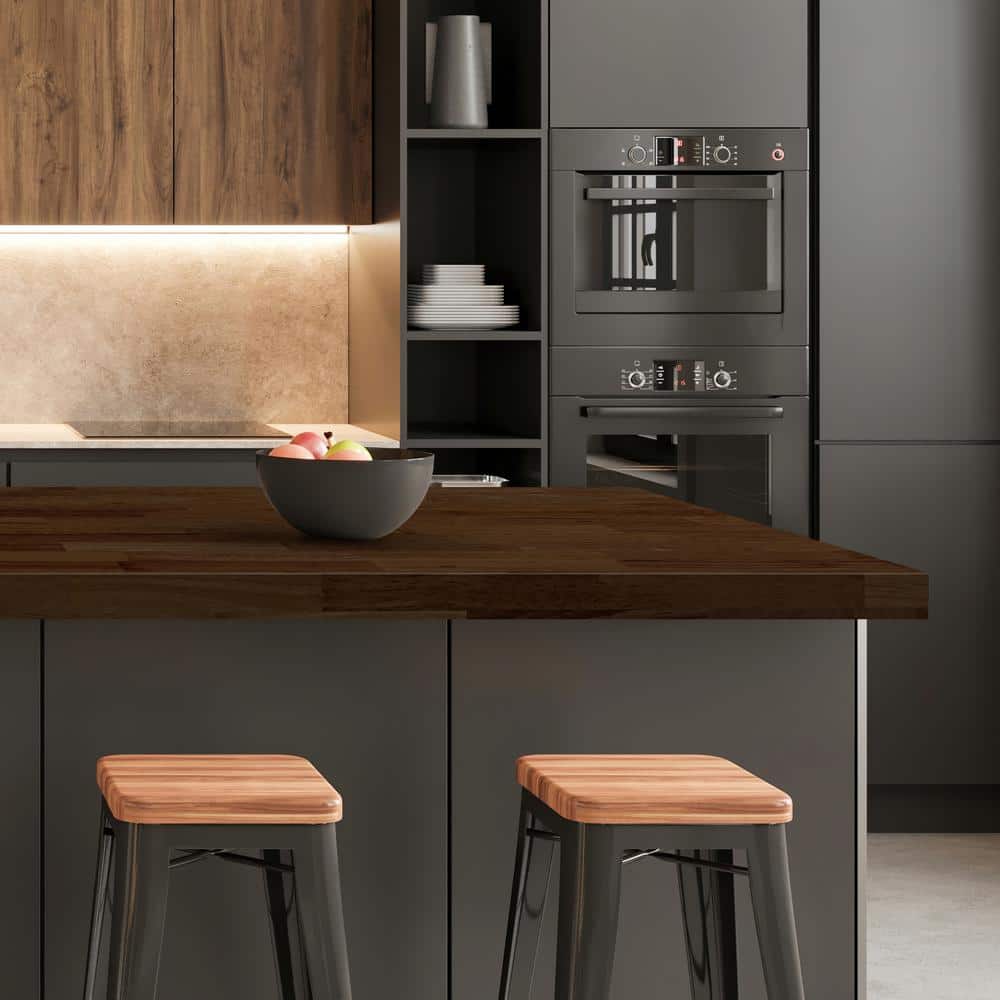 MSI 6 ft. L x 25 in. D x 1.5 in. T Finished Hevea Butcher Block Standard Countertop in Brown With Eased Edge