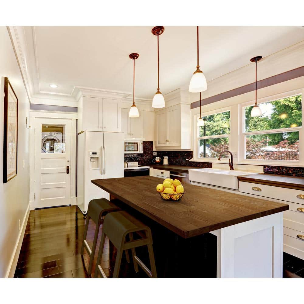 MSI 6 ft. L x 25 in. D x 1.5 in. T Finished Hevea Butcher Block Standard Countertop in Brown With Eased Edge