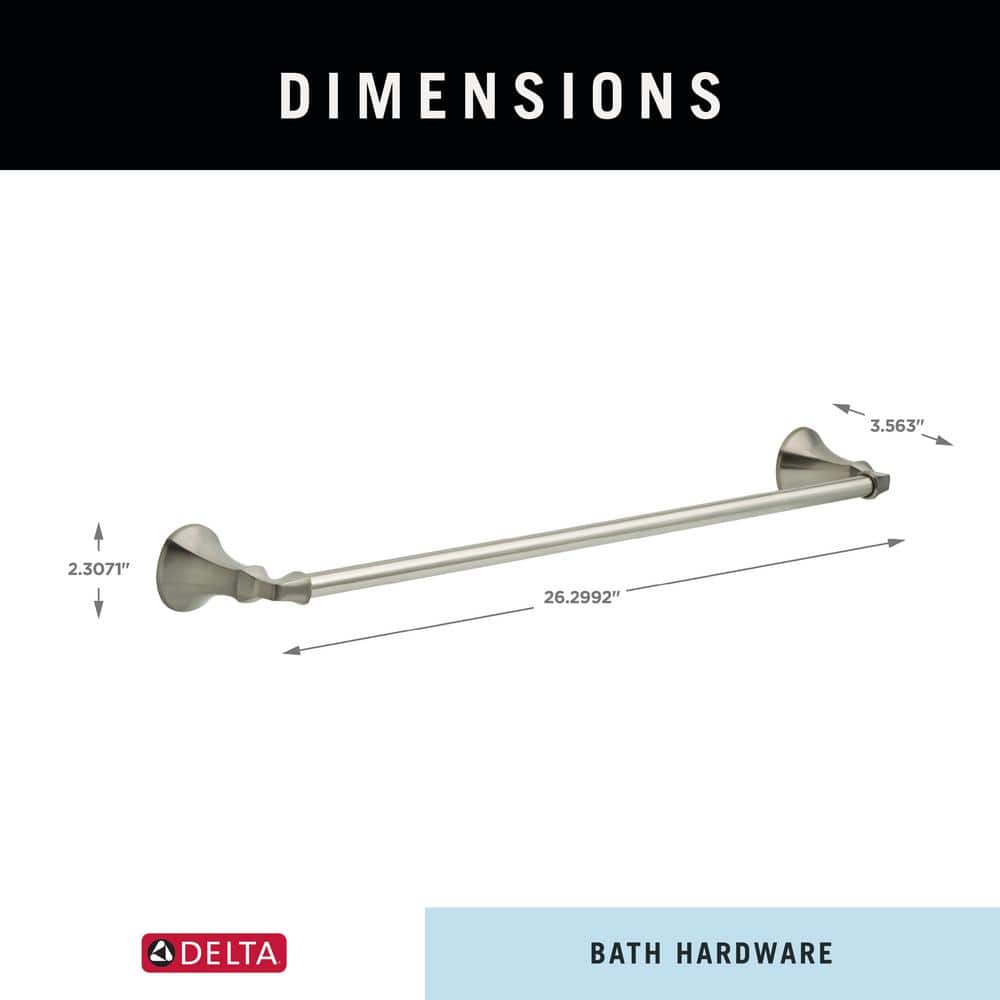 Delta Ashlyn 24-in Brilliance Stainless Steel Wall Mount Single Towel Bar