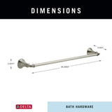 Delta Ashlyn 24-in Brilliance Stainless Steel Wall Mount Single Towel Bar