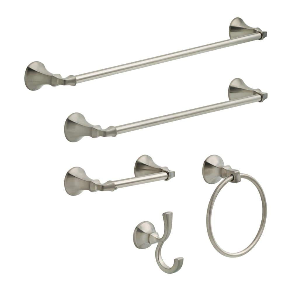Delta Ashlyn 24-in Brilliance Stainless Steel Wall Mount Single Towel Bar
