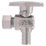 SharkBite Chrome 1/2-in PEX Barb x 3/8-in OD Compression Quarter Turn Angle Valve