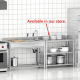 Adrinfly Stainless Steel Freestanding Utility Sink with Workbench & Faucets