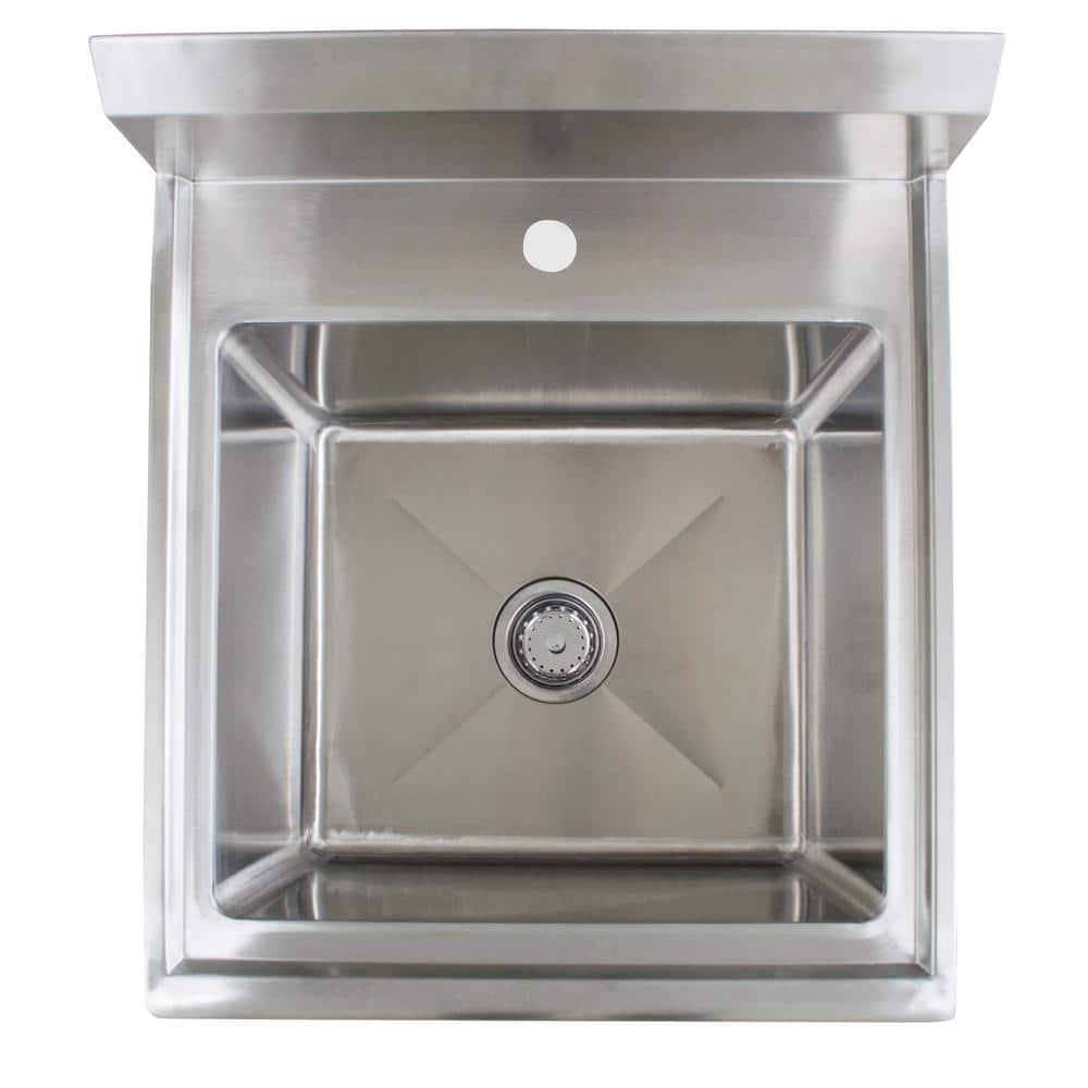 AmeriHome 21.5 in. x 24 in. Stainless Steel Utility Wall Mount Sink