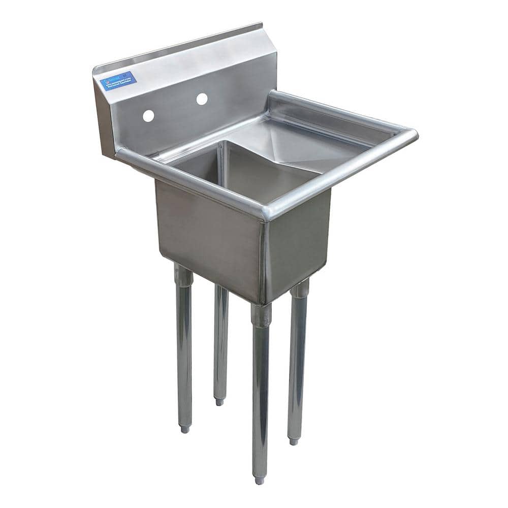 AMGOOD 20x20 Stainless Steel Utility Sink with Right Drainboard - No Faucet