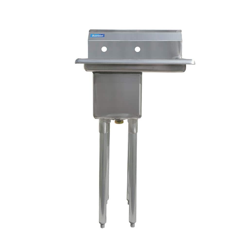 AMGOOD 20x20 Stainless Steel Utility Sink with Right Drainboard - No Faucet
