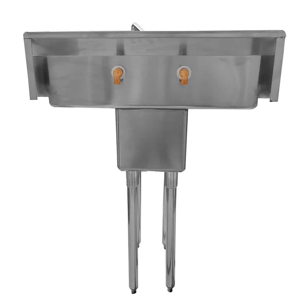 AMGOOD 20x30 Stainless Steel Utility Sink with Drainboards & Faucet
