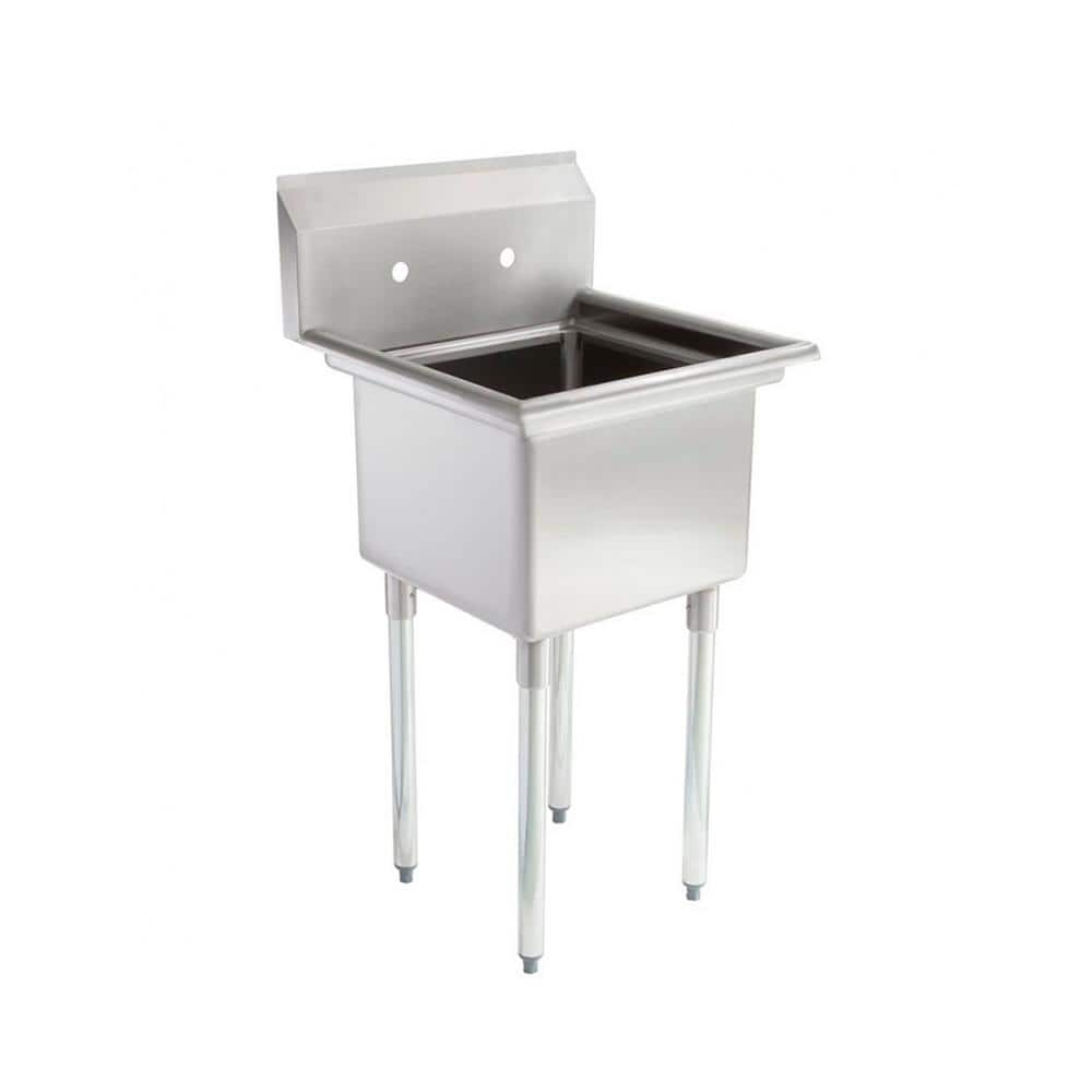 AMGOOD 24 in x 23.5 in Stainless Steel One Compartment Utility Laundry Sink