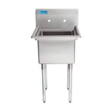 AMGOOD 24 in x 23.5 in Stainless Steel One Compartment Utility Laundry Sink