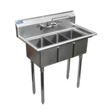 AMGOOD 19" x 37" Stainless Steel 3 Compartment Utility Sink with Faucet
