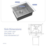 LORDEAR 23-in Undermount Laundry Utility Sink with Accessories - Stainless Steel