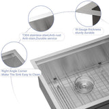 LORDEAR 23-in Undermount Laundry Utility Sink with Accessories - Stainless Steel
