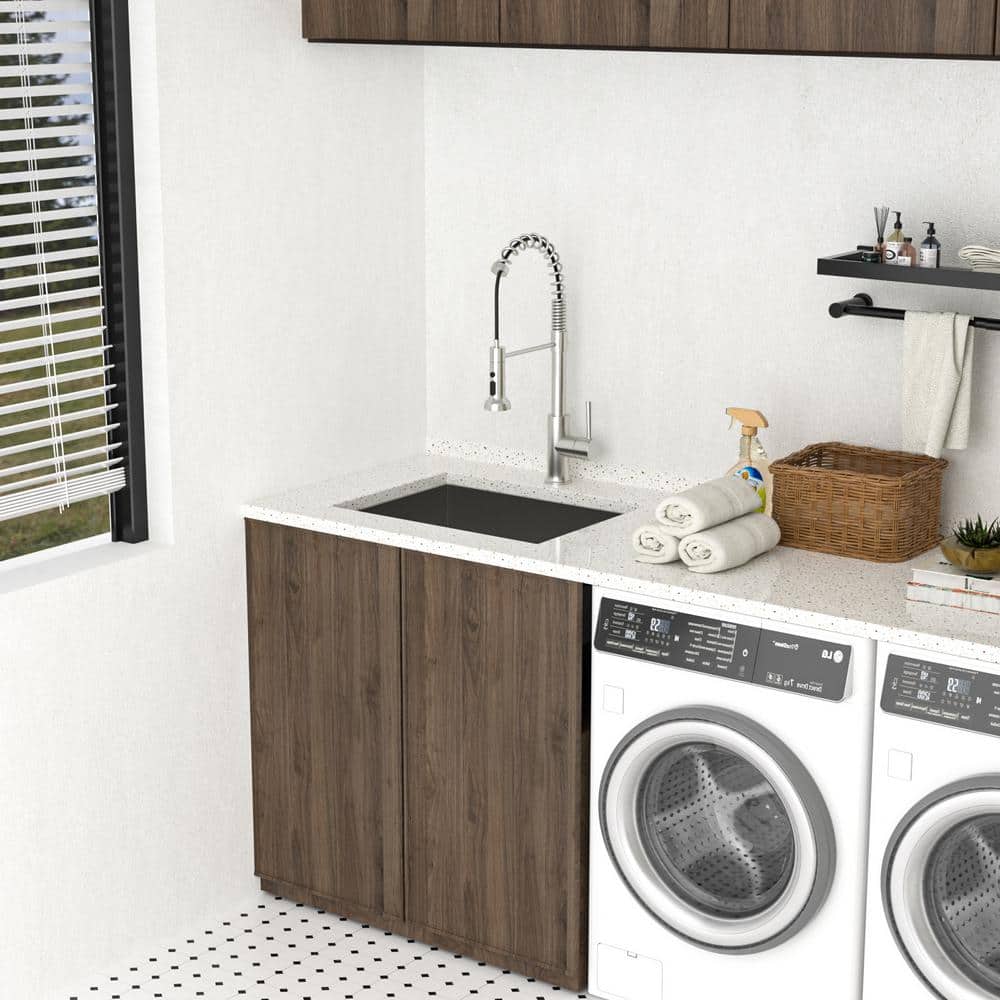 LORDEAR 22 in. x 22 in. Drop-In Stainless Steel Laundry Utility Sink